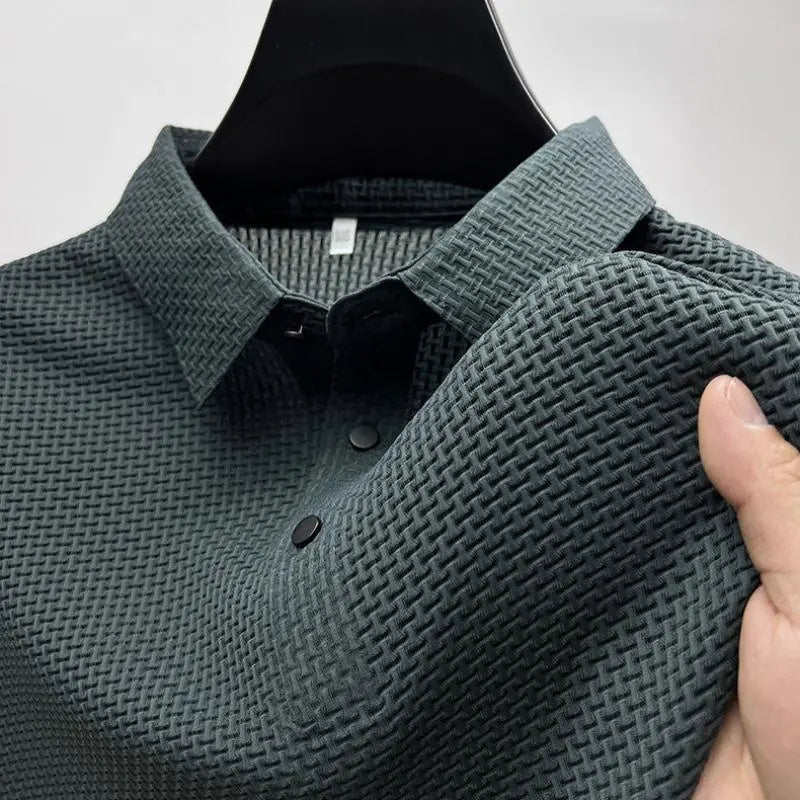Men's Ice Silk Short Sleeve Polo Shirt - Summer Style