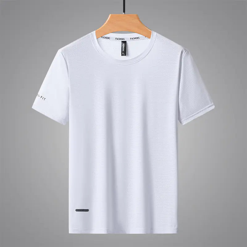 Men's Summer Thin Ice Silk Short Sleeve T-Shirt