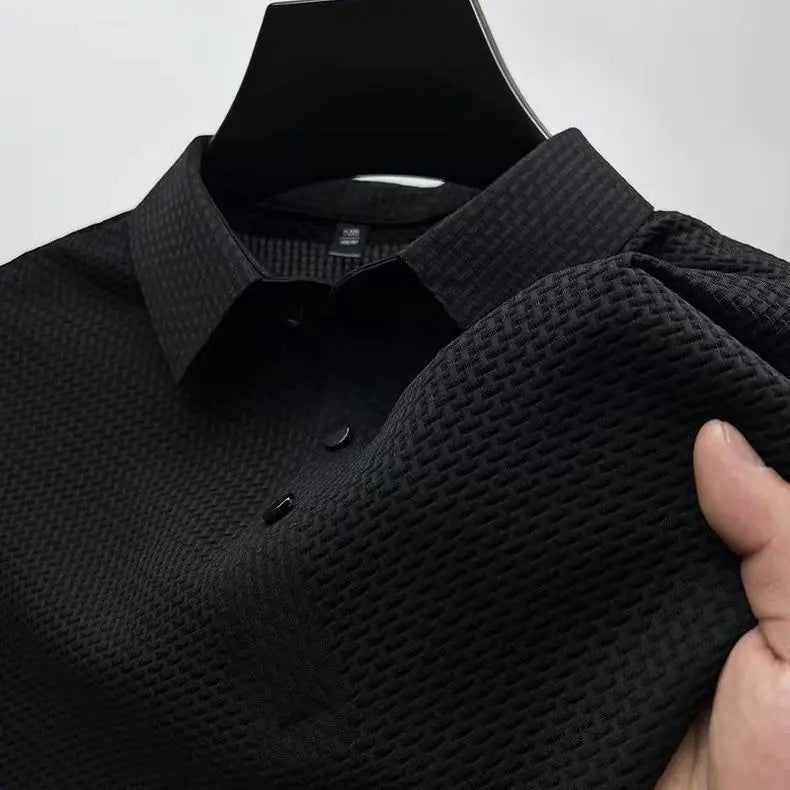 Men's Ice Silk Short Sleeve Polo Shirt - Summer Style