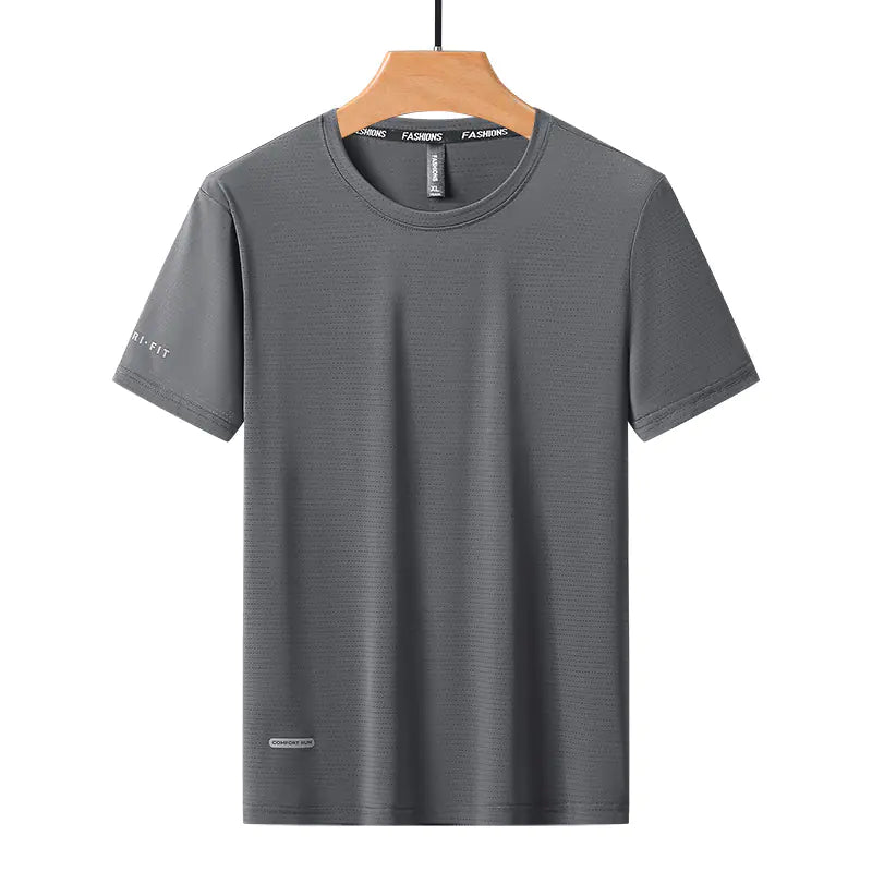Men's Summer Thin Ice Silk Short Sleeve T-Shirt