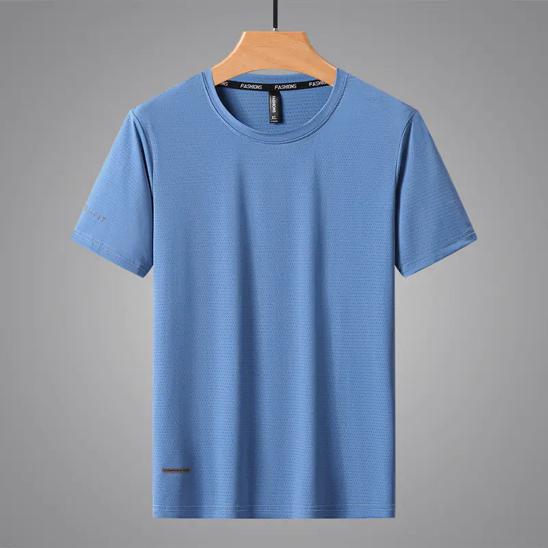 Men's Summer Thin Ice Silk Short Sleeve T-Shirt