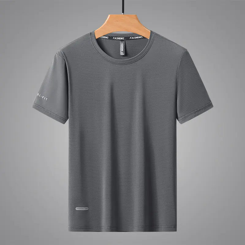 Men's Summer Thin Ice Silk Short Sleeve T-Shirt