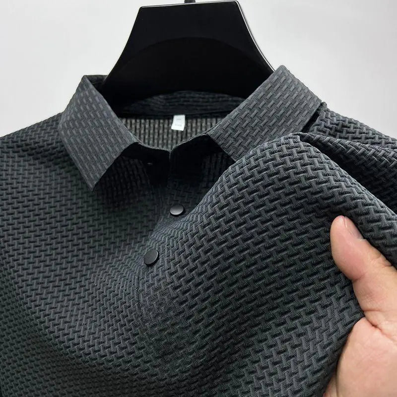 Men's Ice Silk Short Sleeve Polo Shirt - Summer Style