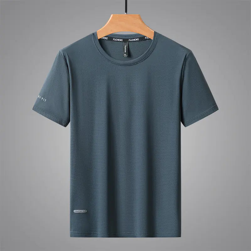 Men's Summer Thin Ice Silk Short Sleeve T-Shirt
