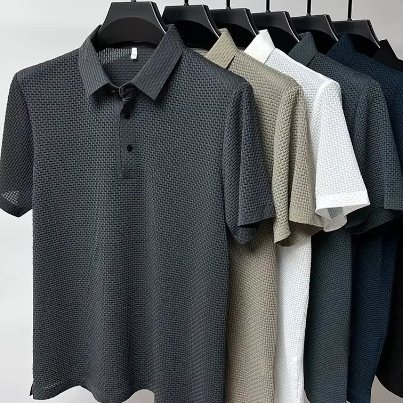 Men's Ice Silk Short Sleeve Polo Shirt - Summer Style