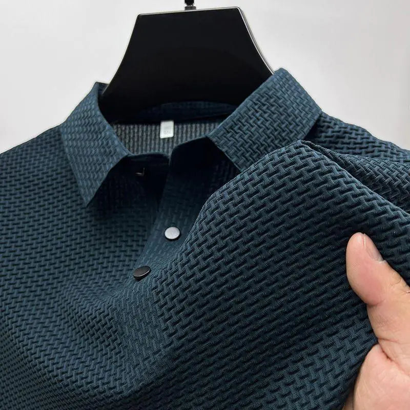 Men's Ice Silk Short Sleeve Polo Shirt - Summer Style