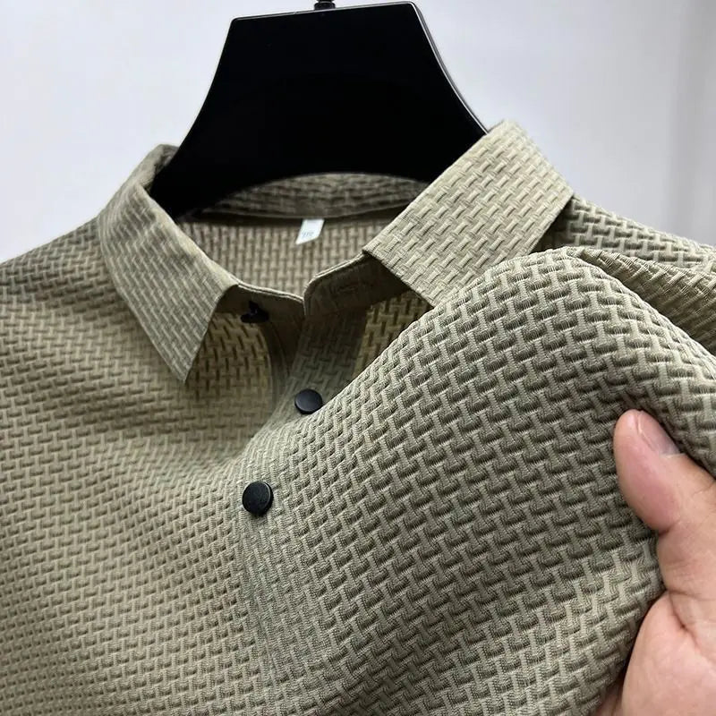 Men's Ice Silk Short Sleeve Polo Shirt - Summer Style