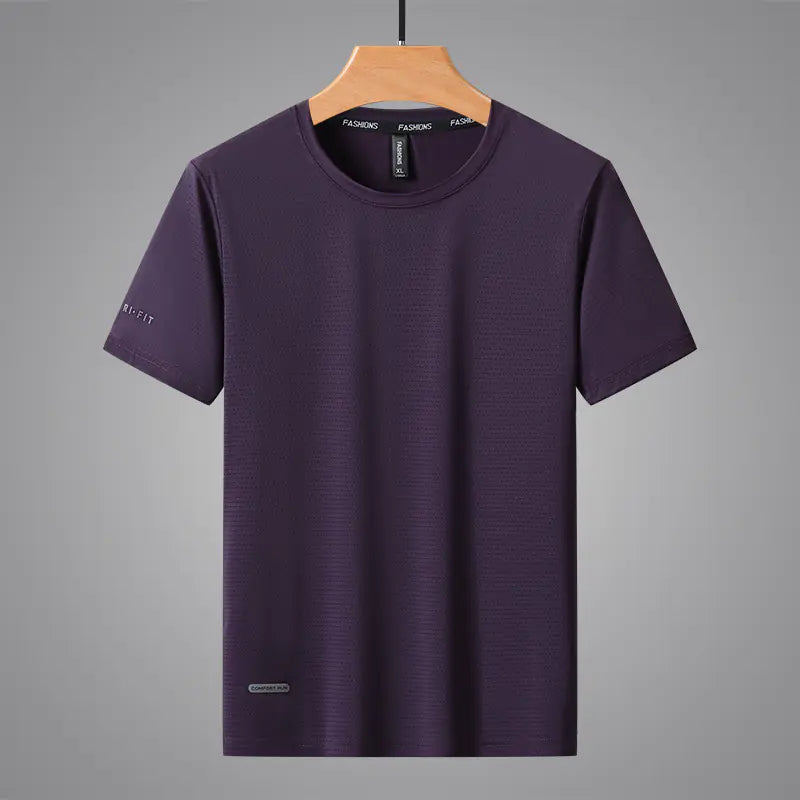 Men's Summer Thin Ice Silk Short Sleeve T-Shirt