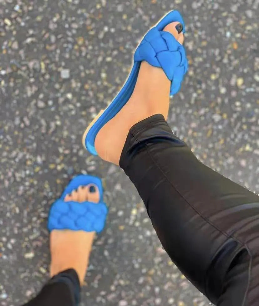 Summer Braided Belt Slippers for Women - Low-Heeled Fashion