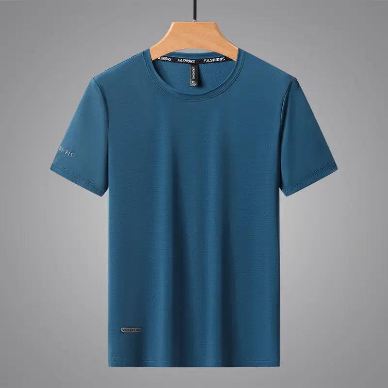 Men's Summer Thin Ice Silk Short Sleeve T-Shirt