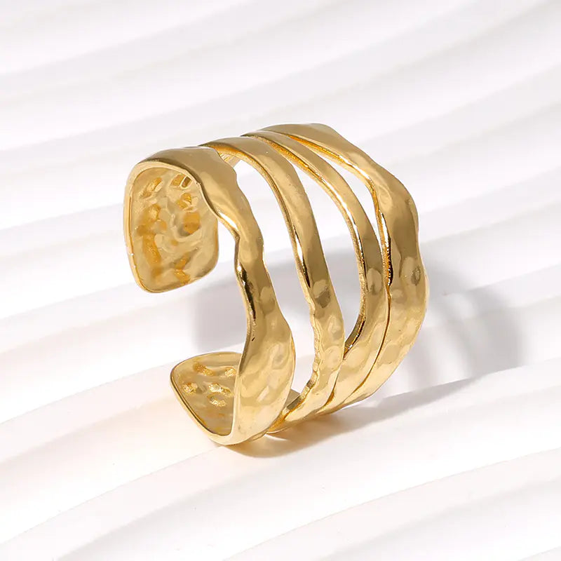 Irregular Stainless Steel Titanium Ring for All Matches